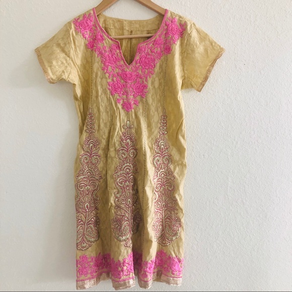 Dresses & Skirts - Casual Muslim Indian Embroidered Mini Dress